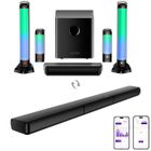 ULTIMEA Barre de son 7.1 canaux pour TV avec Caisson de Basse filaire, lumière RVB, contrôle des App, puissance de crête 410W