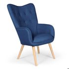 MENZZO Fauteuil scandinave Klarys Tissu Bleu