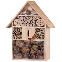 Deuba Hôtel à insectes XXL en bois naturel 48 x 31 x 10 cm Maisonnette abri refuge pour abeille coccinelle papillon