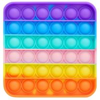 Pop It, Fidget Toy avec Bulles - Carré - Jouet Fidget en Silicone Multicolore