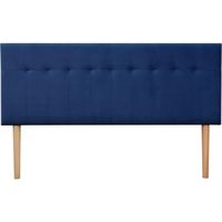 Tête de lit capitonnée en Velours "Lya" - 140 x 100 cm -Bleu foncé