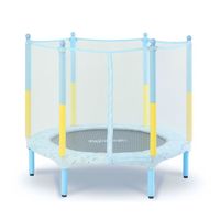 Trampoline Intérieur 130cm Rond Bleu LeJump BabyBleu petit trampoline pour enfants