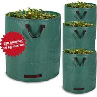 4 sacs à déchets de jardin 280L 50kg - Feuilles déchets jardin branches - Solide