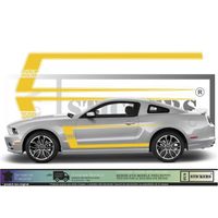 Ford Mustang Bandes BOSS 302 - JAUNE - Kit Complet - Tuning Sticker Autocollant Graphic Decals