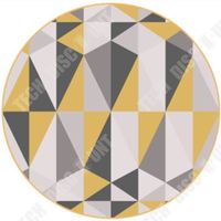 TD® Tapis rond salon chambre 160cm tapis imprimé 3D motif géométrique antidérapant motif géométrique polyester