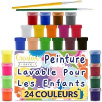Peinture Enfant Lavable Doigt Creative Deco | 24x20ml | Multicolore | Non-Toxique