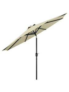 PARASOL DWVO Parasol déporté inclinable Dia.2.7 m Parasol Jardin Pare-Soleil anti UV imperméable Beige