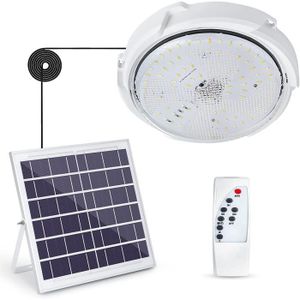 PLAFONNIER Plafonnier solaire - pour Intérieur-Exterieur LED Lampe à économie d'énergie - 80W IP54 avec TéLécommande - Blanc - Diamètre : 35cm