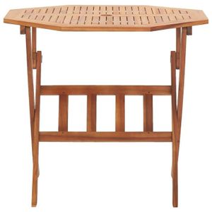 TABLE DE JARDIN  Table pliable de jardin 90x75 cm Bois d'acacia mas