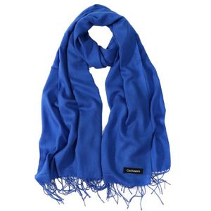 Echarpe Pashmina Laine & Soie Avec Frange - Châle 70x190 Cm, Blanc, Neuf Avec étiquette