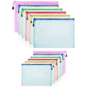 15pcs Pochette A4 Paquet Chemise à Dossier Portefeuille Sac de Fchier Rangement Zip en PVC Document pour Fournitures et Accessoires de Voyage