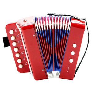 dragonne Jouet Musical pour débutants Instruments à Clavier accordéon Jouet Bouton pour Enfants avec 7 Touches aiguës 3 valves d'air Noir