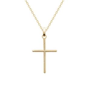 Collier Croix Délicat Pour Femme, Plaqué Or 18 Carats, Chaîne Box Et Fermoir Lobster, Neuf