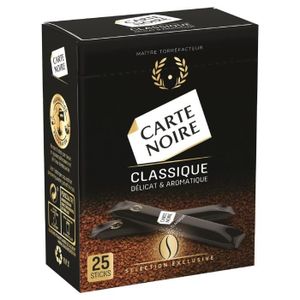 CAFÉ SOLUBLE LOT DE 3 - CARTE NOIRE Café soluble classique - 25 sticks de 1,8g