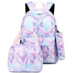 Ensemble Cartable Scolaire 3 Pièces Motif Cerises – Sac à Dos, Sac Déjeuner Et Trousse, Pour école Primaire Fille - 5