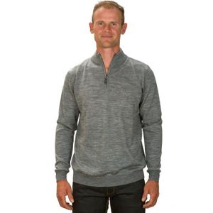 PULL UGHOLIN Pull Homme Cachemire Col Zippé Gris Clair