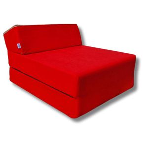 FUTON Matelas de jeunesse lit fauteuil futon pliable pliant - NATALIA SPZOO - rouge - Mousse - Ferme - 1 place