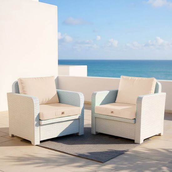Coussin Chaise Jardin Dossier Haut 50x120 Cm - Rembourrage épais 10 Cm, Imperméable, Fixation