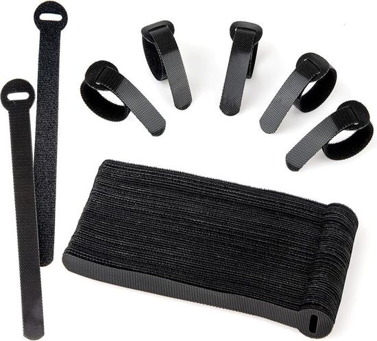 Kit De 150 Attaches Câbles Réutilisables : Attache Cable Noir, Serre Cable UV-Résistant (150/200/300mm X 7.6mm, 50 Pièces Par Taille), Adapté à La Cable Management, Jardinage, Bureau, Atelier
