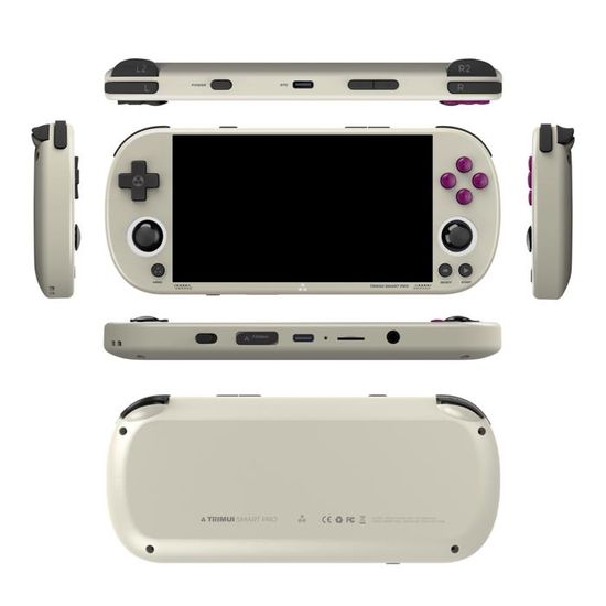 XF40V Console de jeu rétro portable, écran IPS de 4,0, carte TF 64 Go intégrée, système Linux open source, plus de 20 000 jeux classiques préchargés, jeux vidéo portables (blanc-64 G