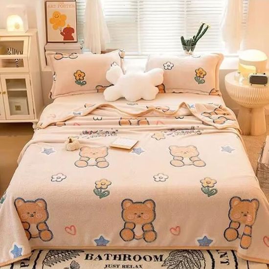 Couverture Plaid Flanelle Velours Jeté Housse De Lit Canapé