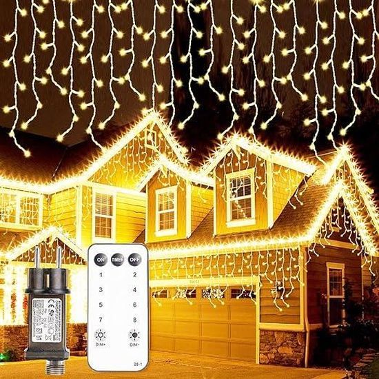 BLOFUN Guirlande Lumineuse Extérieure 10M 400 LED Rideau Lumineux Noël avec  É