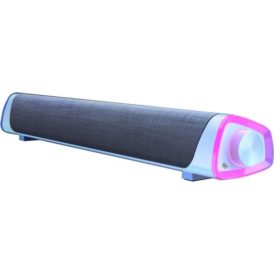 Haut-parleurs De Bureau Stéréo USB - Barre De Son 32 Cm Avec Basses - Pour PC, Moniteur, TV, Tablette - Design Compact - 5