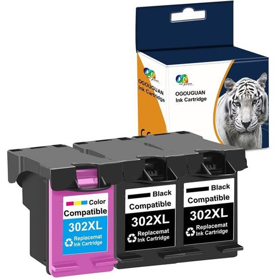 Lot De Cartouches D'encre Compatibles HP302/302XL - Pour Deskjet 1110, Envy 4520, Etc., 1 An Garantie