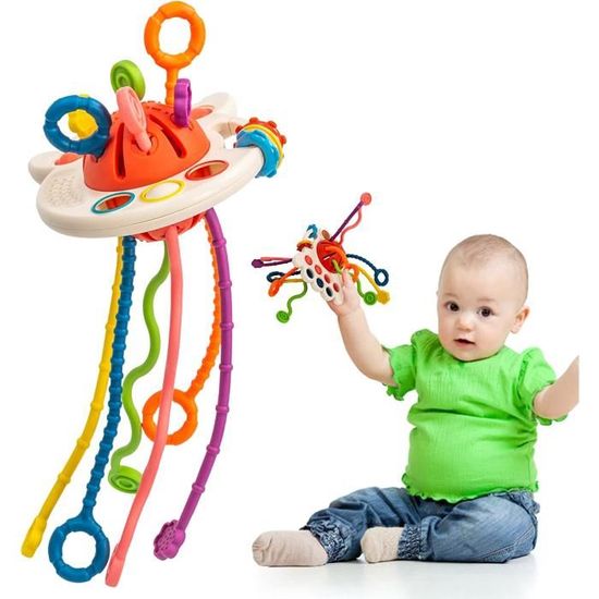 Mesiria Jouet Montessori Sensoriel 6-12-18 Mois – Activité Motricité Fine Avec Cordes, Boutons Et Sons – Voyage, Cadeau Bébé