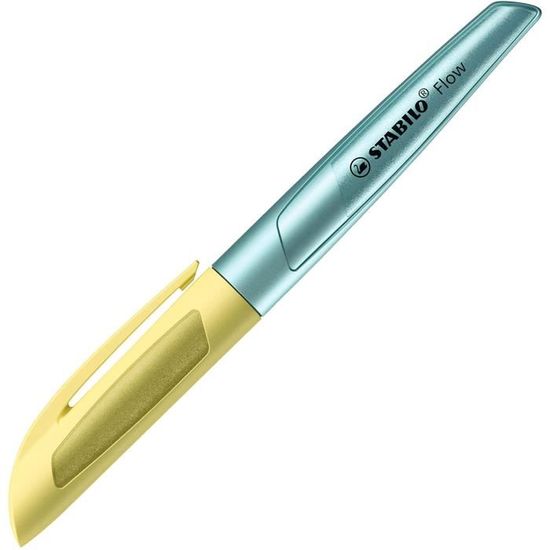 STABILO Flow – Stylo Plume Rechargeable, Pointe 0,5 Mm – Ergonomique, Anti-fuites, Design Moderne Gris-bleu - 5