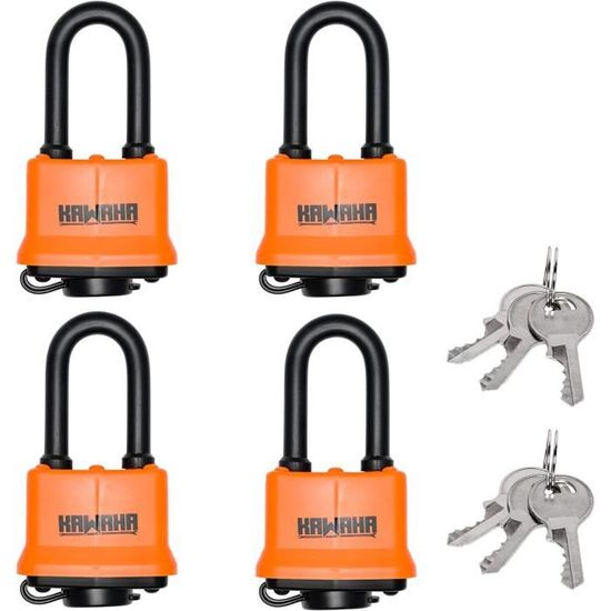 KAWAHA 91/40-4P Cadenas laminé étanche avec clé (clés identiques, très KAWAHA 91/40-4P Cadenas laminé étanche avec clé (clés identiques, très