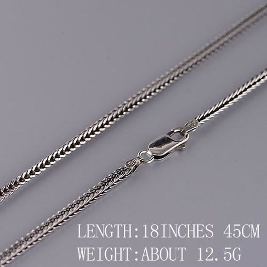 Collier Vintage En Argent Sterling 925 - Longueur 36 Pouces - Femme - Neuf Avec Défauts
