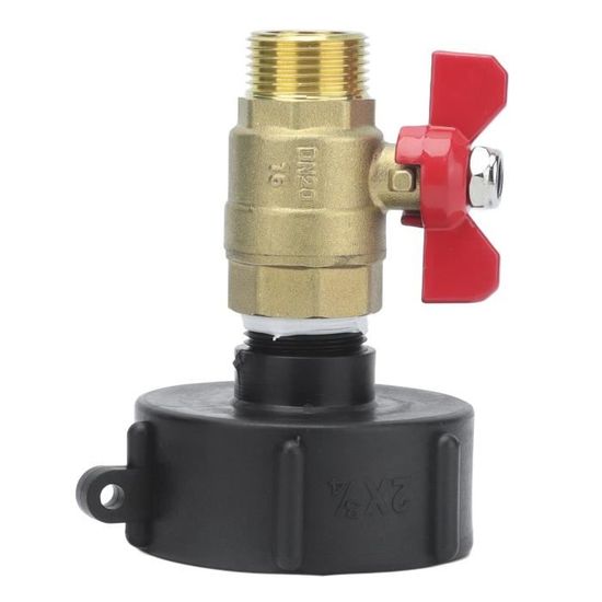 Robinet Laiton Pour Tonneau – Filetage 3/4”, Avec Joint | Pour Récupérateur Eau De Pluie, Réservoir IBC - 12