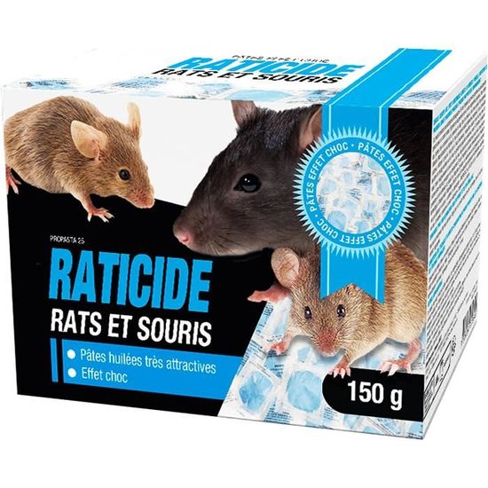 Raticide/Souricide Souris et Rats Mort aux Rats Puissant pour intérieur et extérieur Anti