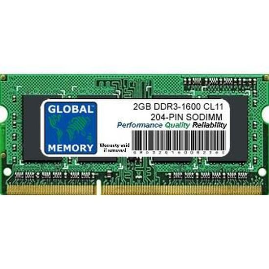 Mémoire RAM 2 Go DDR3 1600 MHz SODIMM - PC3-12800S - Generic - Occasion Fonctionnelle - France