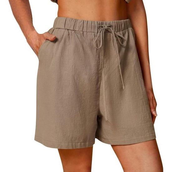 SHORT Femme t en Lin Ou Coton Large Fluide Shorts Habill Femme