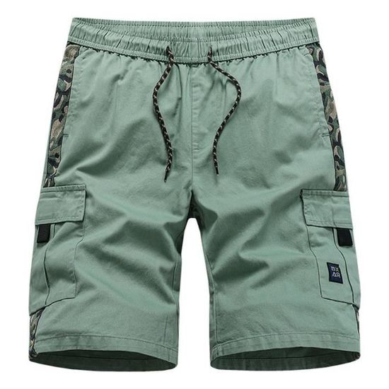 Short Cargo Ample En Coton Pour Homme - Multi-poches - Cordon De Serrage - Décontracté Et Confortable