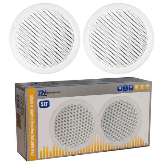 Paire Haut-parleurs Marins PYLE PLMR60S 18cm 75W RMS 150W Max - Argent Étanche Bateau Piscine
