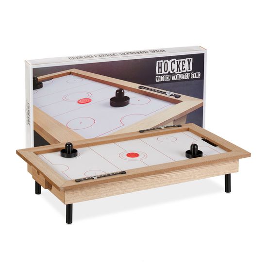 Hockey De Table Relaxdays - 65x35x14cm Avec Palet Et Poignées