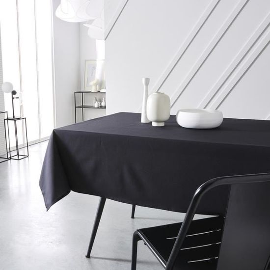Nappes tissu - Today - Nappe Teflon rectangulaire en coton "Prestige" - Gris fusain - 150 x 300 cm