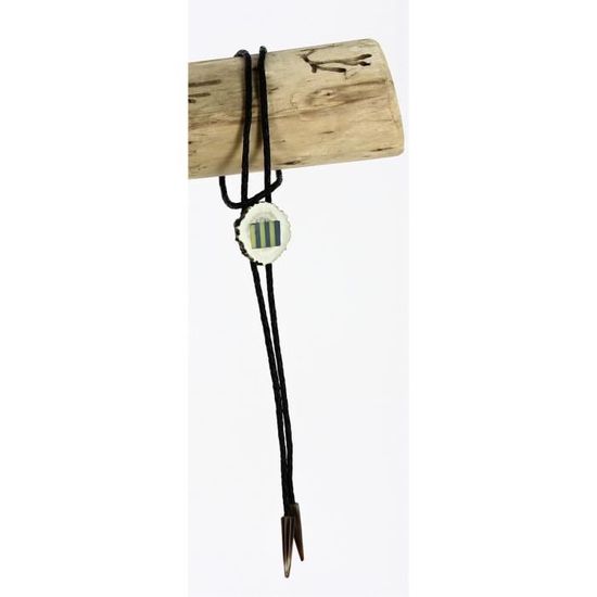 Cravate Bolo En Cuir Synthétique Noir Avec Initiale A - Longueur 107 Cm - Style Western Vintage - Homme Et Femme
