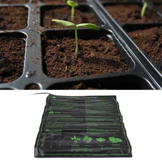 DBREAKS 2 Pcs Tapis Chauffant pour Plantes avec Contrôleur de Température, 30 Watts Serre de Germination Imperméable, Coussin Chauffant pour Reptile, IP67 Tapis Chauffant pour Semis