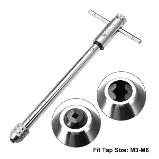 Clé porte robinet à cliquet à poignée en T réglable - YWEI - M3-M4-M5 Clé porte robinet à cliquet à poignée en T réglable - YWEI - M3-M4-M5