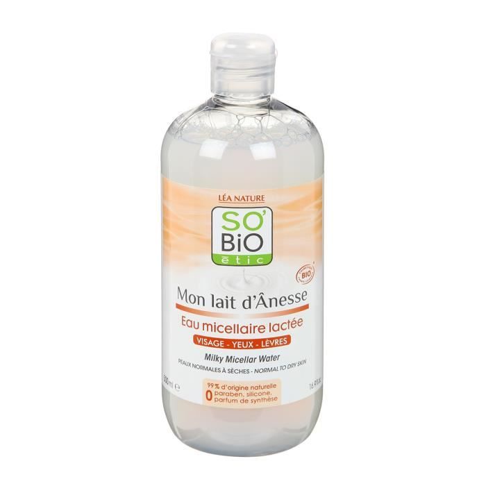 Sobio Eau Micellaire Lactée Mon Lait Dânesse 500 Ml Efficace Et Ultra Douce