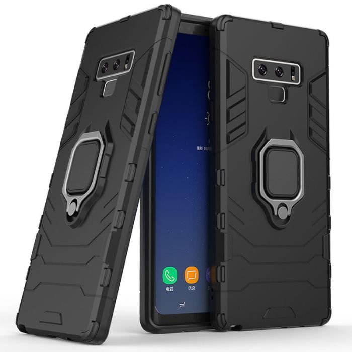 Coque Samsung Galaxy Note 9, Noir Antichoc avec Anneau Magnétique Support Élégant Robuste Rugged Armor Protection