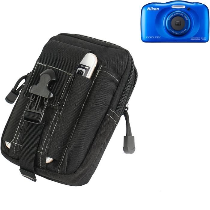 Pour Nikon Coolpix S33 Sacoche Ceinture Pochette Étui Caméra digital numérique Sac portable Housse pour Nikon Coolpix S33 noir