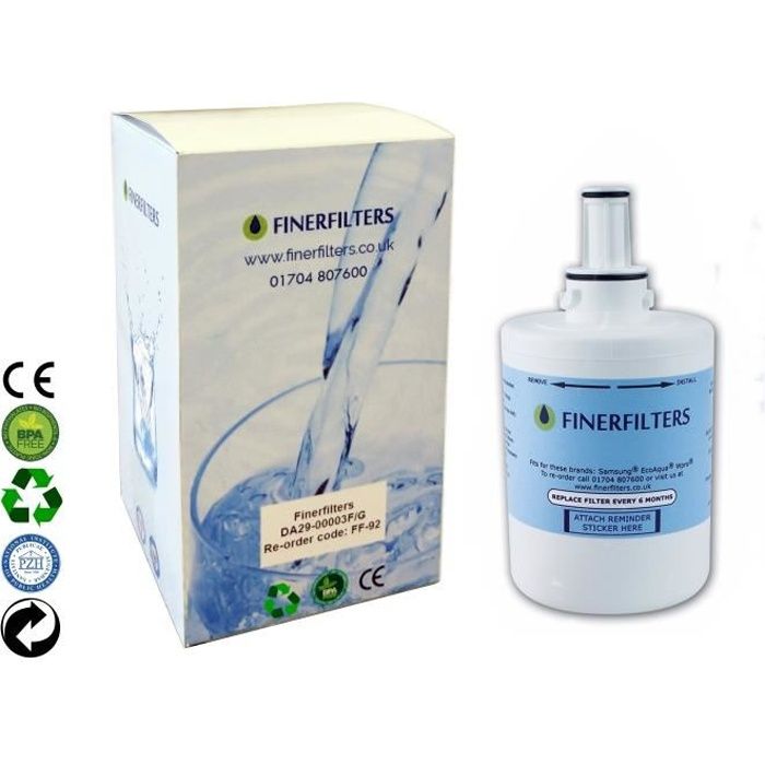 Finerfilters Réfrigérateur Filtre à eau Compatible Samsung, peut remplacer DA61-00159A - B, APP100, WF289, RSG5UUMH