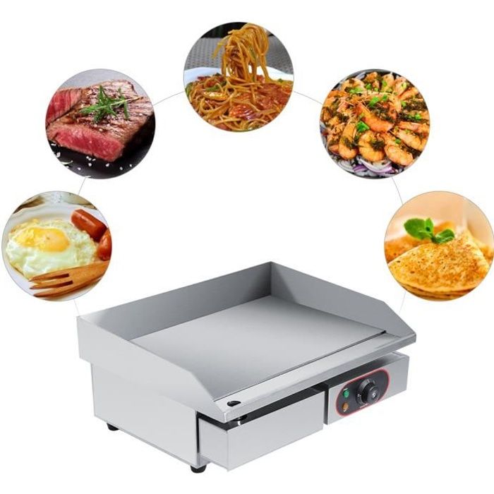 Planter Plancha Table Electrique Professionnelle Plaque Chauffante Electrique Commerciale BBQ en Inox -OLL HB046 -VIE