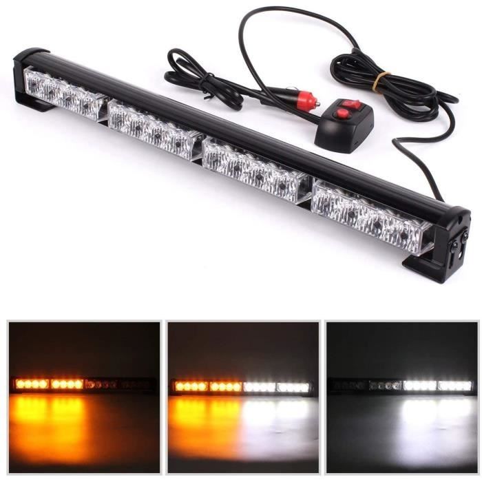 16W 4x4 LED Voyants d'avertissement de feux de circulation stroboscopiques Voyants d'avertissement clignotants d'urgence (Ambre 22