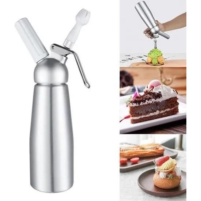 GOBRO/ Siphon à Chantilly Professionnel 500ml en Aluminium pour Mousses et Crèmes (Chaud et Froid)
